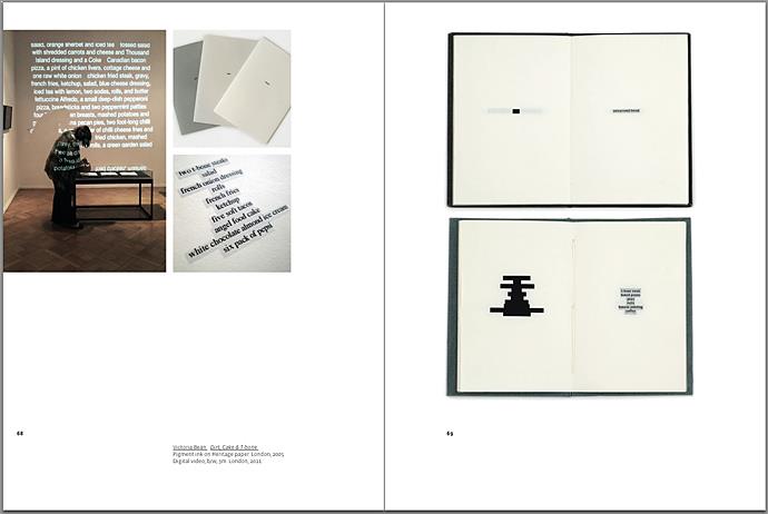 arc UNBOUND catalogue featuring artists books by Arc Editions artists Karen Bleitz, Sam Winston, Victoria Bean and Rick Myers. Full view of page spread.